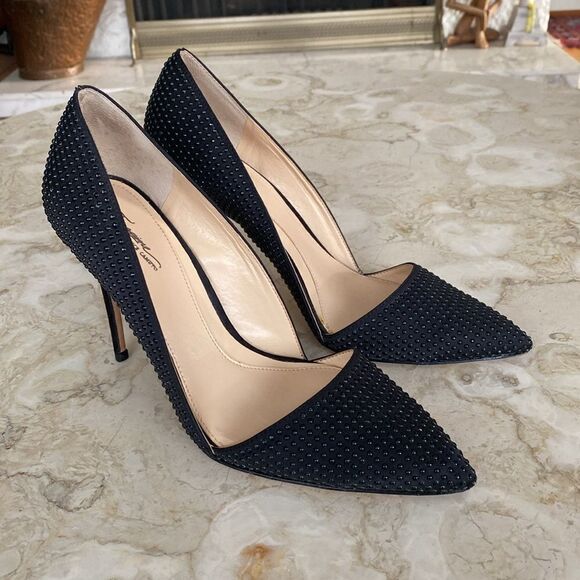 Imagine Vince Camuto Ossie Black Studded Stiletto Pumps - Picture 2 of 14